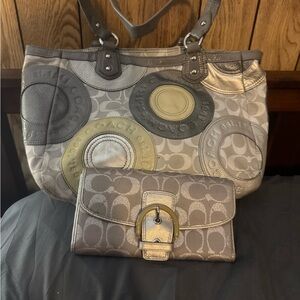 Coach Multi-Tone Satchel and Wallet Set